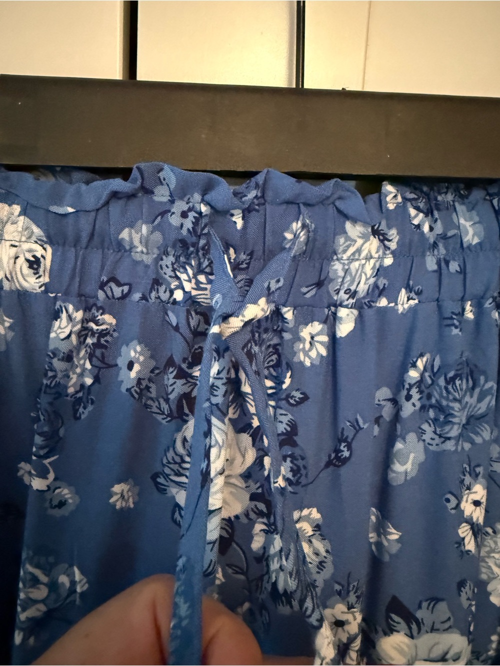 Blue Floral Tiered Maxi Skirt with Pockets - XL - Picture 2 of 10
